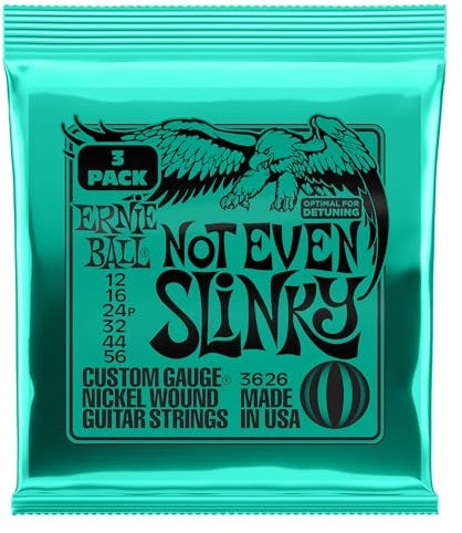 Ernie Ball, Not Even Slinky Nickel Wound, Corde per chitarra elettrica, confezione da 3, diametro 12-56
