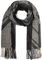 styleBREAKER Damen Web Schal mit Geometrischem Muster und Fransen, warme Winter Stola mehrfarbig 01017150, Farbe:Schwarz-Grau