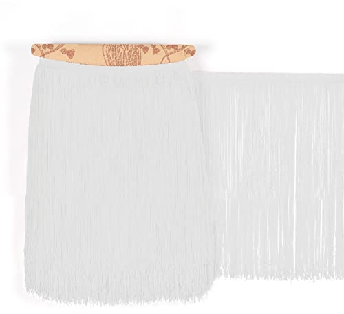 TEXTEX = Fleco de Cuquillo para Coser de Flamenca y Sevillana. Composición Rayón 100%. Largo de 30cm. Piezas de 5m - (Blanco)