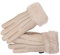 Nordvek Damen Handschuhe aus Lammfell, umklappbarer Bund, Veloursleder, Nr. 301 100, Beige, M/L