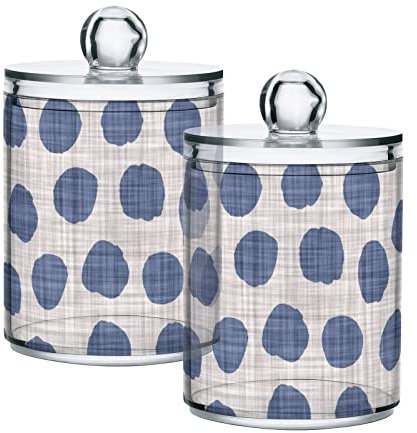 GAIREG Farmhouse Pebble Dot 4 Pack Qtip Dispenser Apothecary Jars Bathroom, Bathroom Cotton Ball Holder