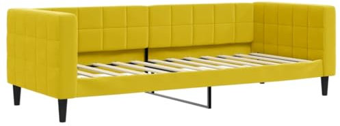 vidaXL Tagesbett, Gästebett 2-in-1, Sofabett Schlafsofa für Schlafzimmer Wohnzimmer, Bettsofa Sofa, Modernes Design, Gelb 80x200cm Samt