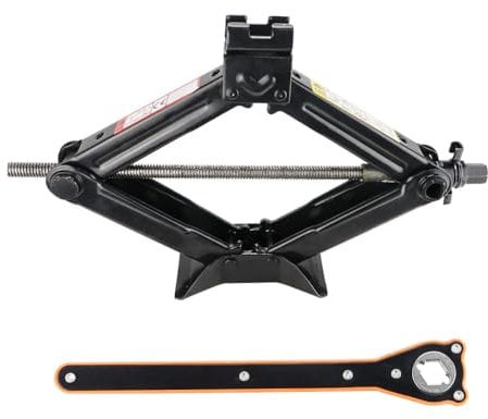 VonLux Scissor Jack 2 Ton, Car Scissor Jack Kit Lift Tyre 105mm-385mm, Changing Tire Jack for Car SUV and Other Vehicles with Labor-Saving Ratchet Wrench