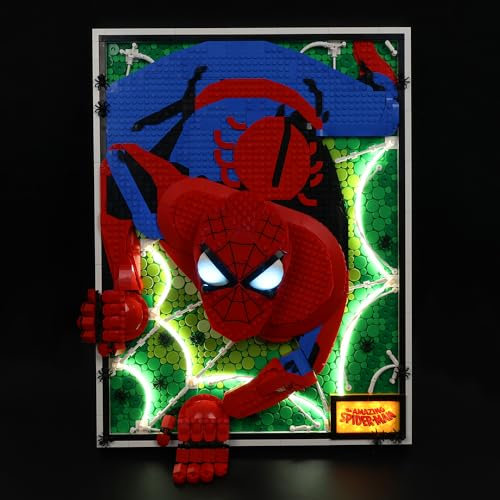 Kyglaring LED-Beleuchtungsset (kein Modell) - Kompatibel mit Lego-31209 Art The Amazing Spider-Man 3D Wall Art Bauklötze Modell Set - Nur LEDs kein Brick Set(Classic Version)