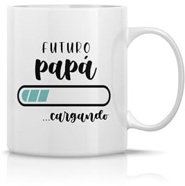 BEBEMOON - Taza personalizada desayuno - Idea regalo original - día del padre y de la madre - Cerámica 350 ml - 12 onzas (FUTURO PAPA)