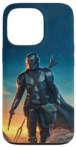Hülle für iPhone 13 Pro Star Wars Poster „The Mandalorian and Grogu Sunset“