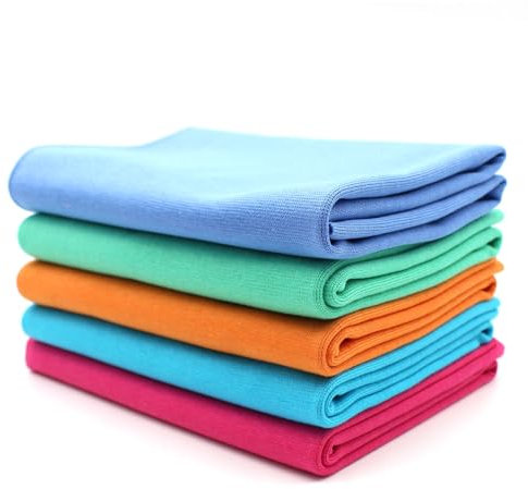 5x 0,25m Bündchenstoff Set Schlauchware 95% Baumwolle, 5% Elasthan Auswahl Jersey (Bunt 3, 5er Set)