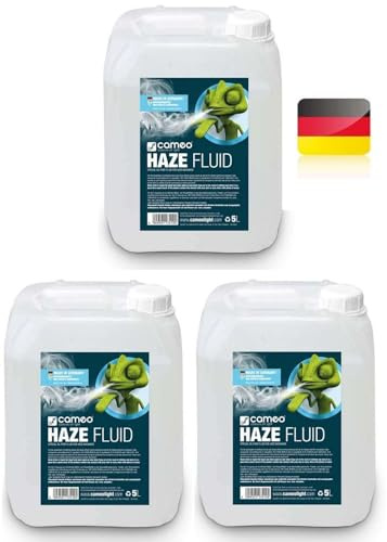 3 x Cameo CLFHAZE5L 15 Liter HAZE FLUID Fazer Dunst feine Nebeldichte und lange Standzeit, Spezialfluid für Hazer, ölfrei