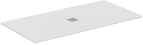 Ideal Standard - Ultra Flat S+, Piatto doccia rettangolare ultrasottile in resina effetto pietra, 180x90cm, Ideal Solid, Scarico centrale, Bianco