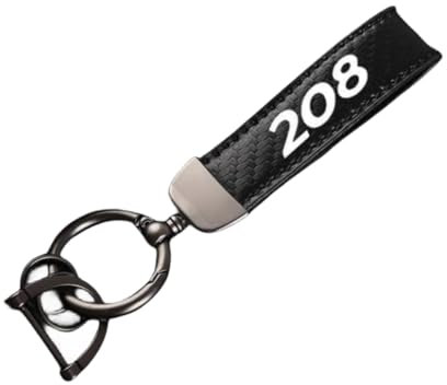 Porte Clef Voiture pour 208,Métal Porte Clés en Cuir Anti-perte Multifonction pour Homme et Femme Porte Clef Voiture Voiture Accessoires,A