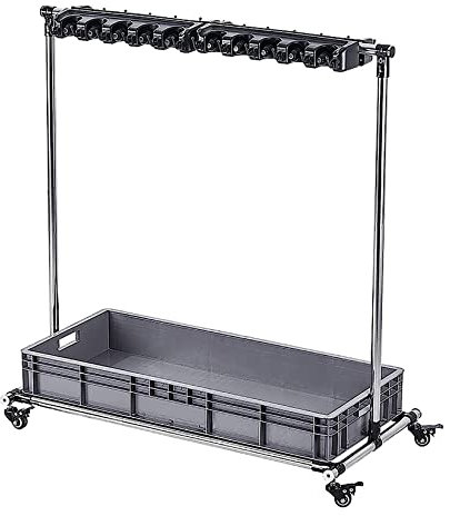 Estante de drenaje, soporte para fregona y escoba, estantes para uso general de pie, soporte para escoba y fregona, estante para fregona móvil para fregonas húmedas, almacenamiento de carro