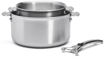 Set de 2 casseroles en inox 3 couches ALCHIMY LOQY et une poignée amovible en fonte d'inox LOQY