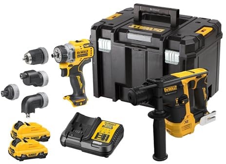 DEWALT - Pack 2 outils 12V XR (DCD703 + DCH072) Brushless + 2 batteries 3Ah + chargeur + coffret T-STAK - DEWALT - DCK2101L2T-QW