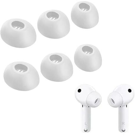 BeisDirect Silikon-Ohrstöpsel für Huawei Freebuds 4i/5i, Ersatz-Ohrstöpsel, Gummi-Ohrpolster, Ohrpolster, Zubehör, Weiß, 6 Stück