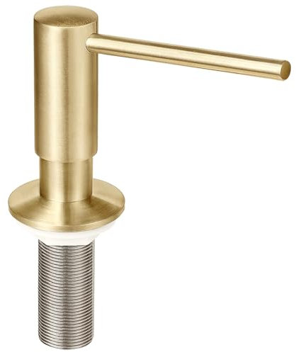 EADOT Distributeur de savon à vaisselle intégré pour évier de cuisine avec recharge de bouteille de savon PET de 500 ml par le haut, tête de pompe en laiton sous le comptoir, distributeur de lotion