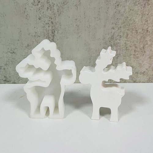 Silikonform Weihnachten Elch, Silikonformen Gießformen Weihnachten Elch Giessformen Silikon Weihnachten Elch Silikonform Weihnachten Elch Kerzenformen Für D-IY Weihnachten Kerze, Handwerk