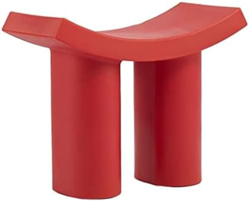 Sgabello basso in plastica, impermeabile, antiscivolo, per bagno, doccia, comodo sedile per soggiorno, camera da letto, cucina, 58 × 26 × 45 cm, design antiscivolo rosso, versatile e durevole