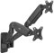 Maclean MC-988 Soporte de Pared para 2 Monitores | para Pantallas Planas y Curvas de 17-32| Carga MAX. 2x9 kg | VESA 75x75 y 100x100 | Giratorio, Inclinable | Soporte Universal con Resorte Mecánico
