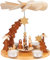 BRUBAKER Weihnachtspyramide aus Holz - Stern von Betlehem, Jesus, Maria, Josef und Hirte - 22 cm große Teelichtpyramide für Weihnachten - drehbare Tischpyramide für 4 Teelichter - Handbemalt