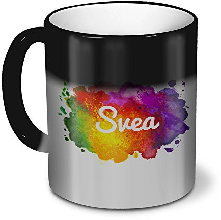 printplanet Zaubertasse mit Namen Svea - Magic Mug mit Design Color Paint - Zauberbecher, magische Kaffeetasse