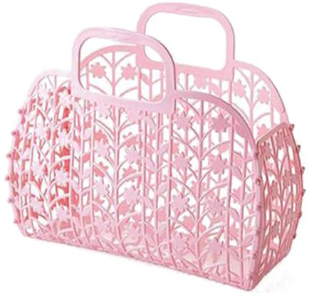 Lnhgh Jelly Bag Für Kinder, Wiederverwendbarer Geschenkkorb, Strandtasche, Osterkorb, Retro Strandkorb Einkaufstasche, Sommer Mesh Strandtasche Mit Griff