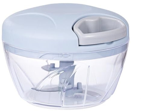 HDJNal Manuelle Küchenmaschine Gemüseschneider, tragbarer Handzugschnur, Knoblauchwolf, Zwiebelschneider für Gemüse, Ingwer, Obst, Nüsse, Kräuter usw., 500 ml (Rosa)