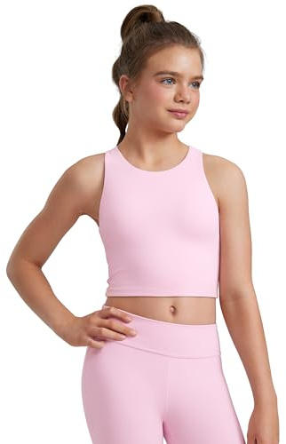 CRZ YOGA Mädchen Butterluxe Double Lined Crop Tank | Dance, Extrem Weich, Enganliegend, High Neck, Lässig, Ärmellose Tops für Teenager