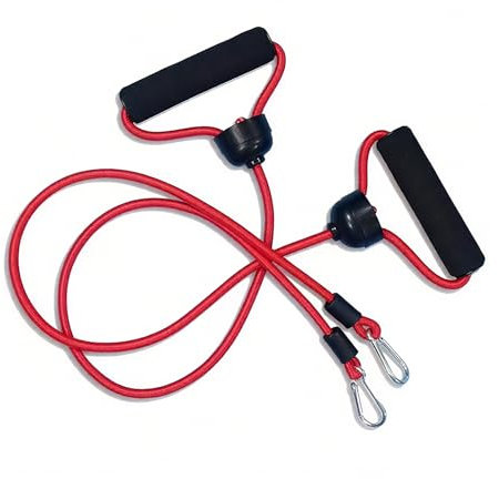 Vibrationsplatte Expanderbänder – 2er-Set Widerstandsbänder mit elastischen Bungee-Seilen & Eva-Griffen, Trainingsbänder für Krafttraining, Muskelaufbau & Ganzkörper-Fitness