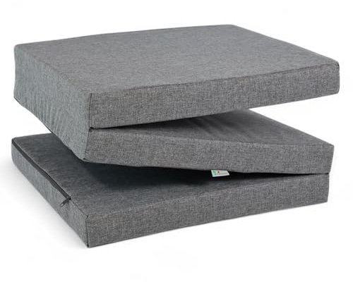 FORTISLINE Klappmatratze 180x65x7 cm - 3-teilige Faltmatratze als Gästematratze, Campingmatratze und Wohnwagenmatratze, wasserabweisender Outdoor-Bezug, Abnehmbarer Bezug, Oeko-TEX Standard 100