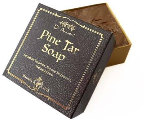 Dr.Ancient Neuer Look, dieselbe großartige Schwarzes Seifenstück mit Kiefernteer, biologisch, natürlich, vegan, traditionell, handgefertigt, antik – absolut keine Chemikalien!