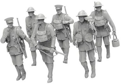 Folpus 6 Figuras de Soldado sin Pintar, para Pintar, Decorar, de Resina, para Pasatiempos, 3 Cm de Alto