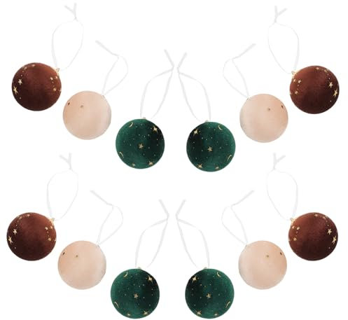 NUOBESTY 12stücke Beflockte Weihnachtskugeln Christbaumkugeln Für Weihnachtsdeko Und Deko Kugeln Weihnachten