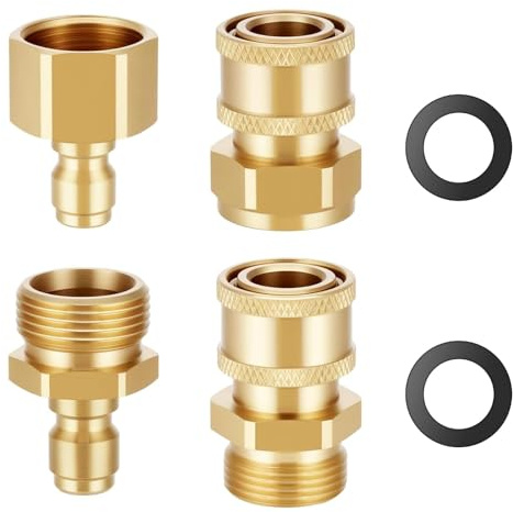 Hochdruckreiniger-Adapter-Set, 4 Stück M22-14 mm auf 1/4 Zoll Hochdruckreiniger Adapter Set, Schlauchadapter für Hochdruckreiniger Schlauch, Pumpe 5000 Psi, Schlauchadapter