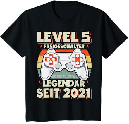 Level 5 Geburtstag Junge Gamer Mann Deko Jahrgang 2021 T-Shirt