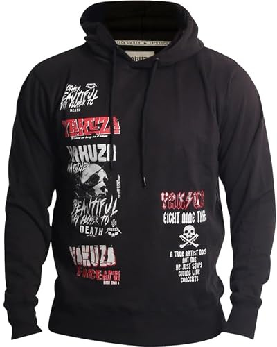 Yakuza Herren Patchwork Hoodie Kapuzenpullover