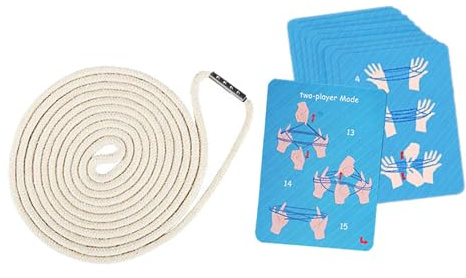 LIXSAZSE Multiple Participants Soft And Durable Nylon Rope For Exciting Cats Cradle String Finger Game Cradle Rope Hand Game Challenge And 10 Cards