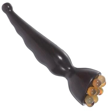 TOYANDONA Natürlicher Holz Massagestäbchen im Schafhorn Design mit Lotus Kopf zur Augenmassage und Augencreme Anwendung für Sanfte Gesichtspflege und Entspannung