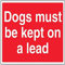 vsafety 76011bf-r General Panneau Agricole, Chien doit être placé sur une laisse, en plastique rigide, paysage, 400 mm x 300 mm, rouge