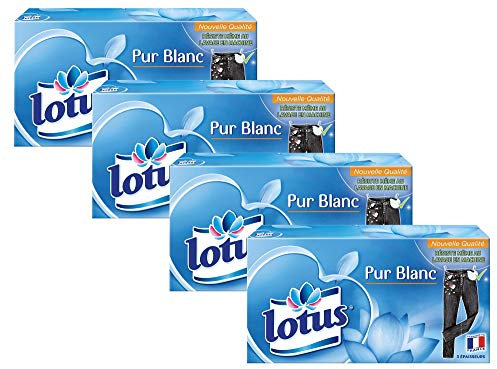 LOTUS Mouchoirs Pur Blanc x 90 - Lot de 4