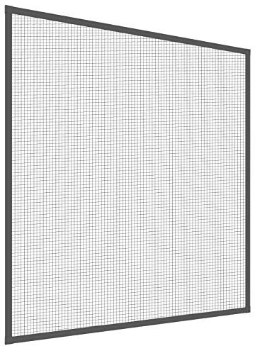 Mosquito Stop Insektenschutz-Fenster, Insektenschutzfenster, Fliegengitter Alurahmen, Spannrahmen-Fenster, individuell kürzbar, anthrazit, 100 x 120 cm, 23666