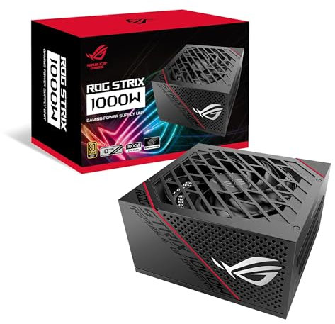 ASUS ROG Strix 1000W Alimentatore Gold completamente modulare, dissipatori ROG, ventola Axial Tech, tecnologia 0dB, Certificazione 80+ GOLD, design full modulare, 10 anni garanzia