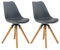 IDIMEX Esszimmerstuhl Bolivia im Retro Design, Küchenstuhl Essstuhl Polsterstuhl, drehbar, im 2er Set, Kunstleder in grau