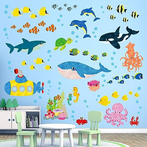 DECOWALL DS9-2014 Sotto il mare Adesivi da Parete Decorazioni Stickers Murali Soggiorno Asilo Nido Camera Letto per Bambini decalcomanie