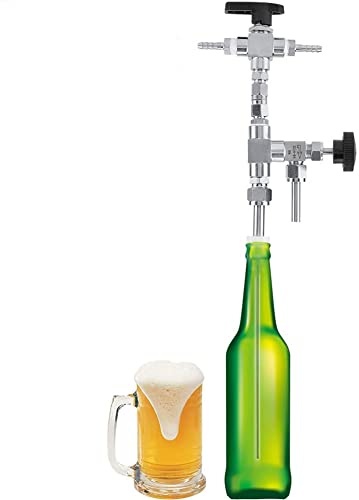 Alvinlite Flaschenfüller, Gegendruck Flaschenfüller aus Edelstahl, Gegendruck Bierflaschenfüller Home Brew CO2 Bierbrauen Kit, Gegendruck Bierflasche Filler ZuhauseBrew Bierbrauen Kit Edelstahl
