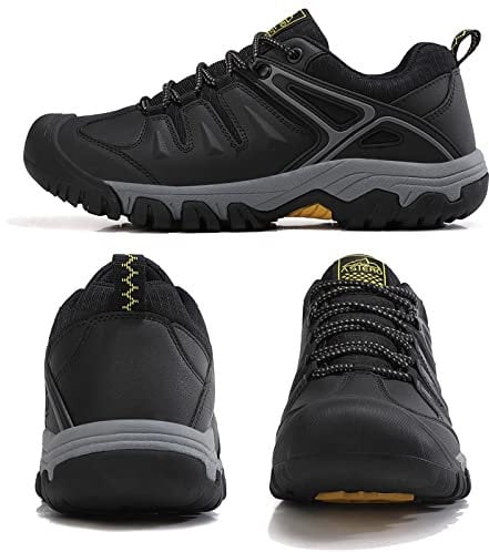 ASTERO Sneaker Herren Leicht Wanderschuhe Schwarz 46
