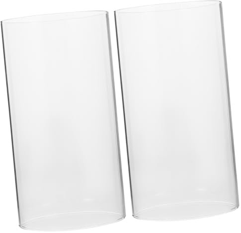 CLISPEED 2 Pièces Abat-Jour De Bougie Cylindre Ouvert Les Deux Couvre-Bougies Domestiques Manchons De Tube De Cheminée Conique Verre à Haute Teneur en Borosilicate Lampe à Pétrole Banquet