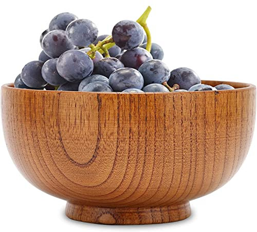 Bols en bois, bols à riz en bois massif de style japonais bols à salade petit bol à collations de nouilles bol à nourriture bol de vaisselle pour enfants