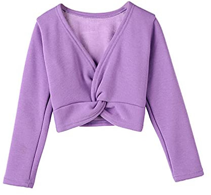Verve Jelly Langarm-Wickeloberteil für Mädchen langärmelig V-Ausschnitt Wickeloberteil 120 Lila 6–7 Jahre