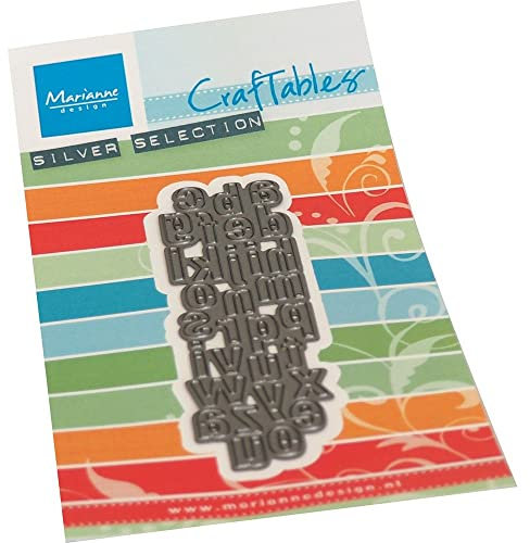 Marianne Design CR1594 Craftables Präge-und Stanzschablone, Stanzform Alphabet, für Handwerksprojekte, Silver Or White, One Size