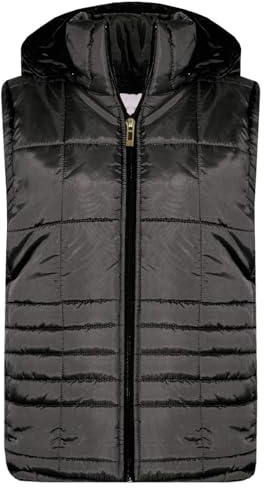 A2Z 4 Kids Girls Boys Sleeveless Hooded Padded Quilted Lined Gilet Bodywarmer Fashion Jackets Age 5 6 7 8 9 10 11 12 13 Years